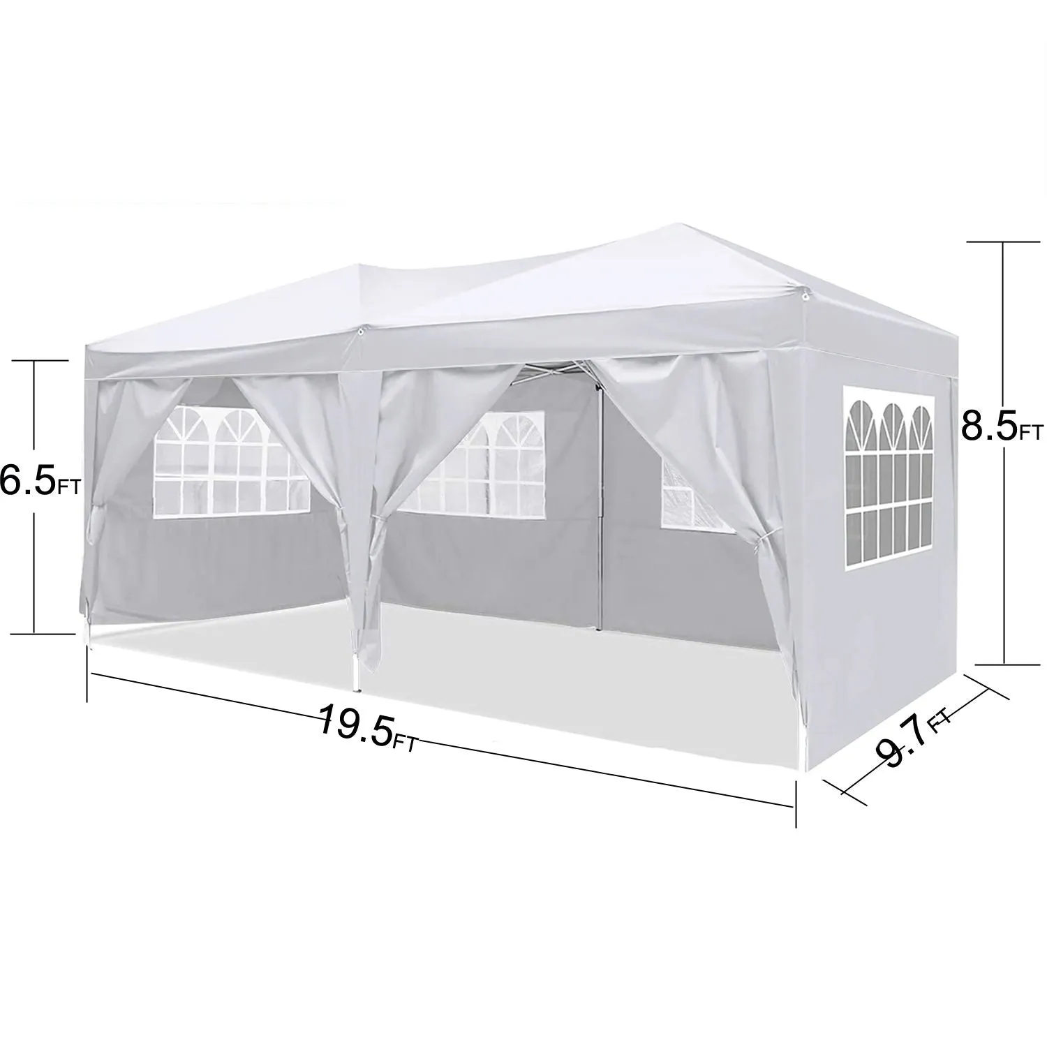 10'X20' Ez Pop Up Canopy Outdoor Portable Party Folding Tent With 6 Removable Sidewalls   Carry Bag   4 Pieces Weight Bag