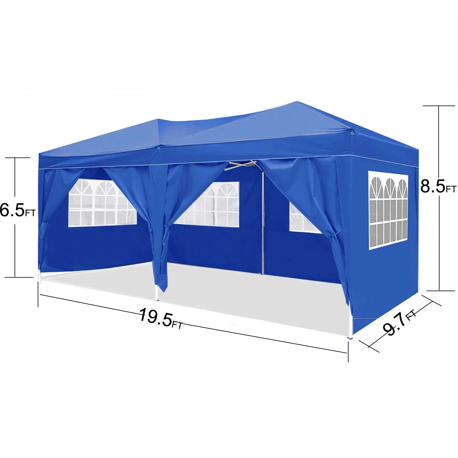 10'X20' Ez Pop Up Canopy Outdoor Portable Party Folding Tent With 6 Removable Sidewalls   Carry Bag   4 Pieces Weight Bag