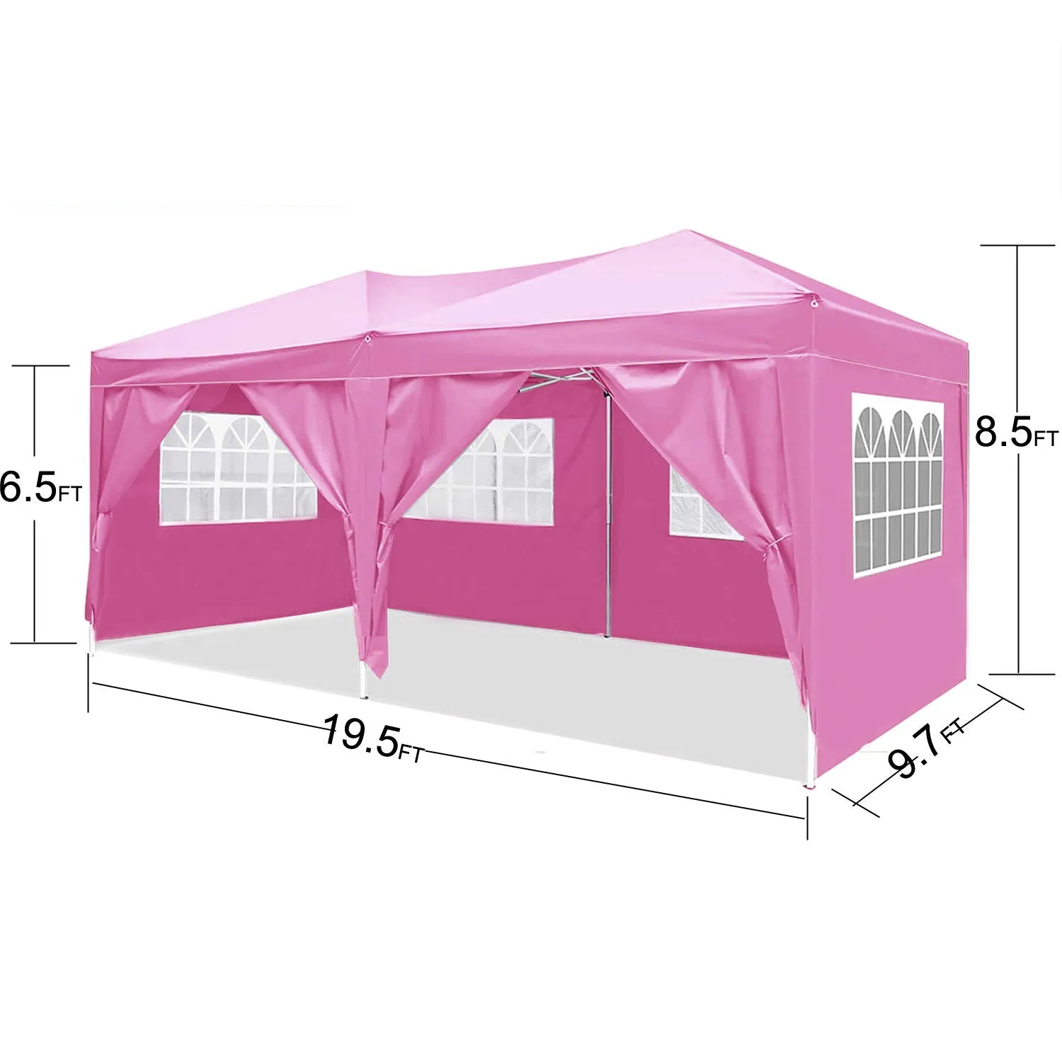 10'X20' Ez Pop Up Canopy Outdoor Portable Party Folding Tent With 6 Removable Sidewalls   Carry Bag   4 Pieces Weight Bag