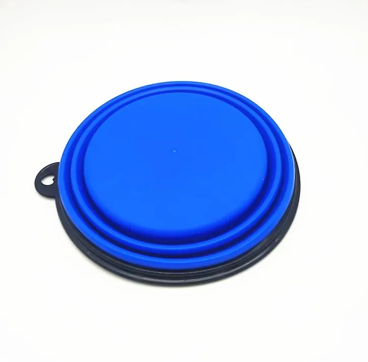 2Pcs S 350ml red Portable Outdoor Pet feed bowl Foldable Silicone travel Bowl AZ2095