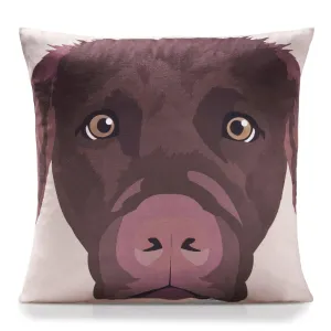 Alan Symonds Chocolate Labrador Cushion Cover 45cm x 45cm (18"x18")