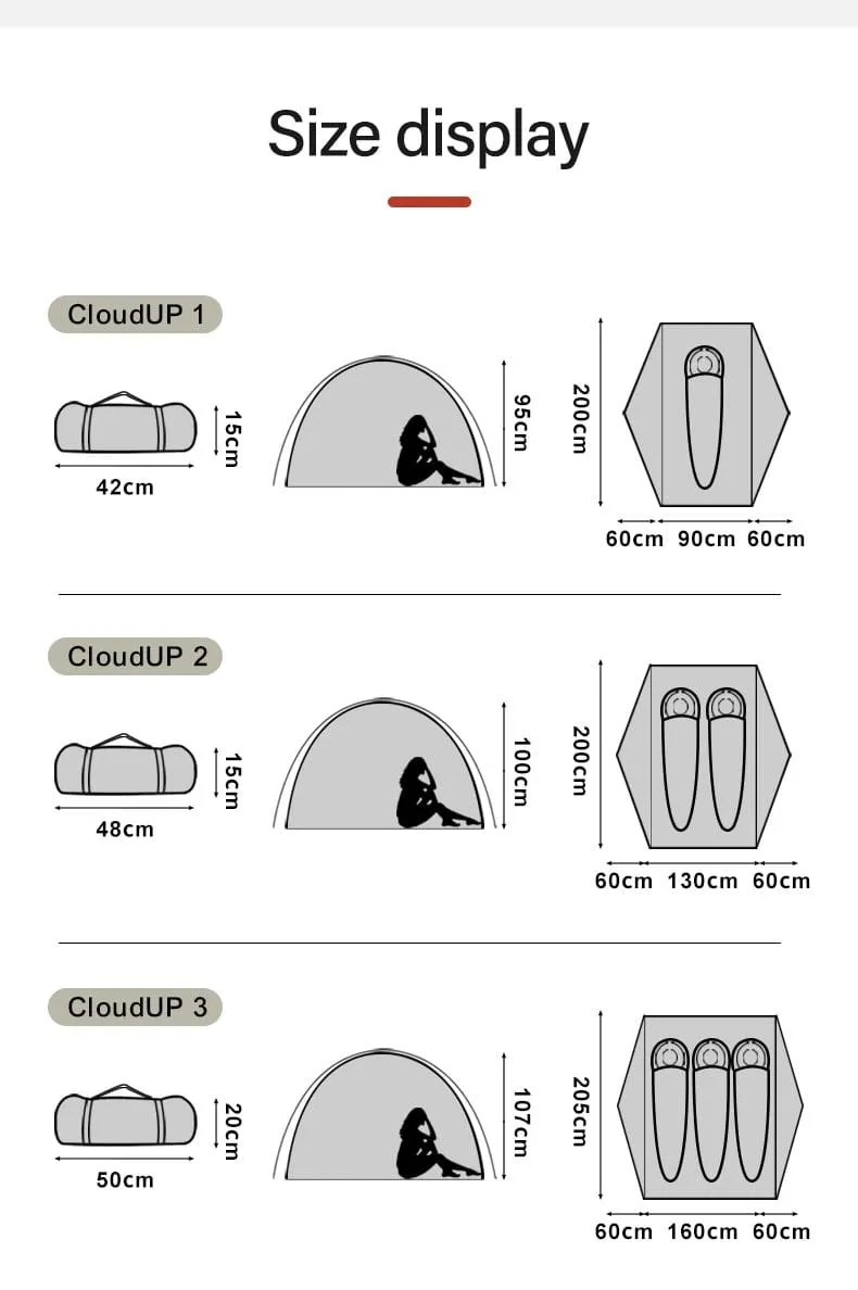 Bicycle Bike Packing Tent BSWolf Ultralight 1-3 Person 3 Season Ultralight