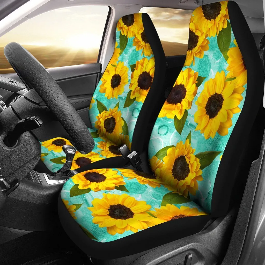 Bright Sunflower Pattern Print Universal Fit Car Seat Covers