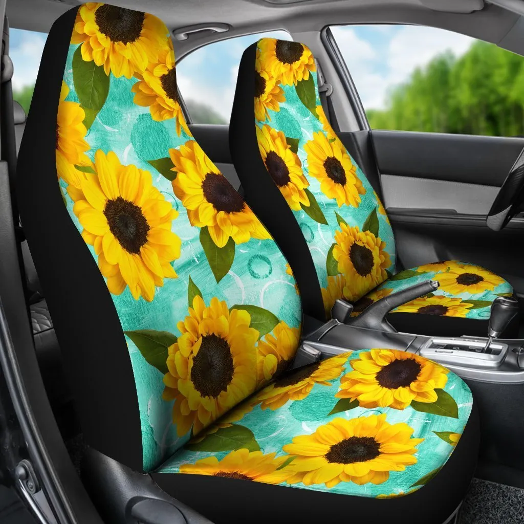 Bright Sunflower Pattern Print Universal Fit Car Seat Covers