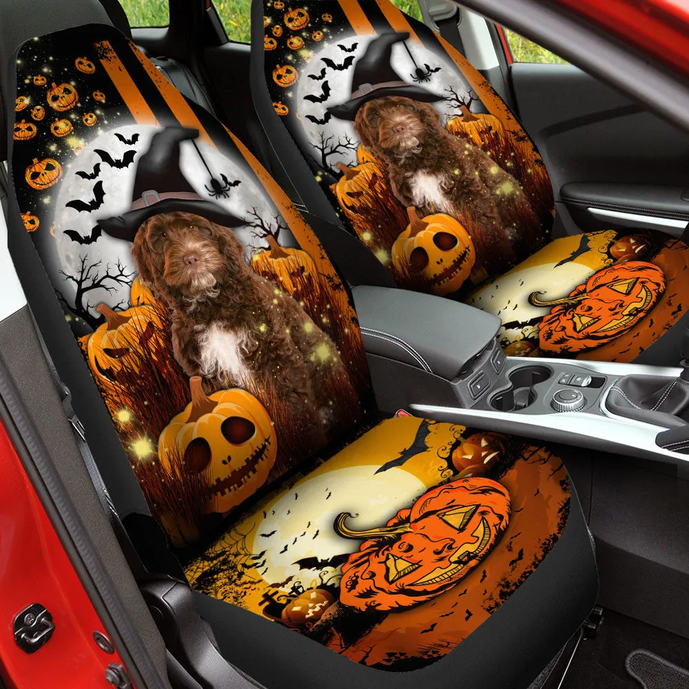 Cockapoo Halloween Pumpkin Scary Moon Car Seat Covers