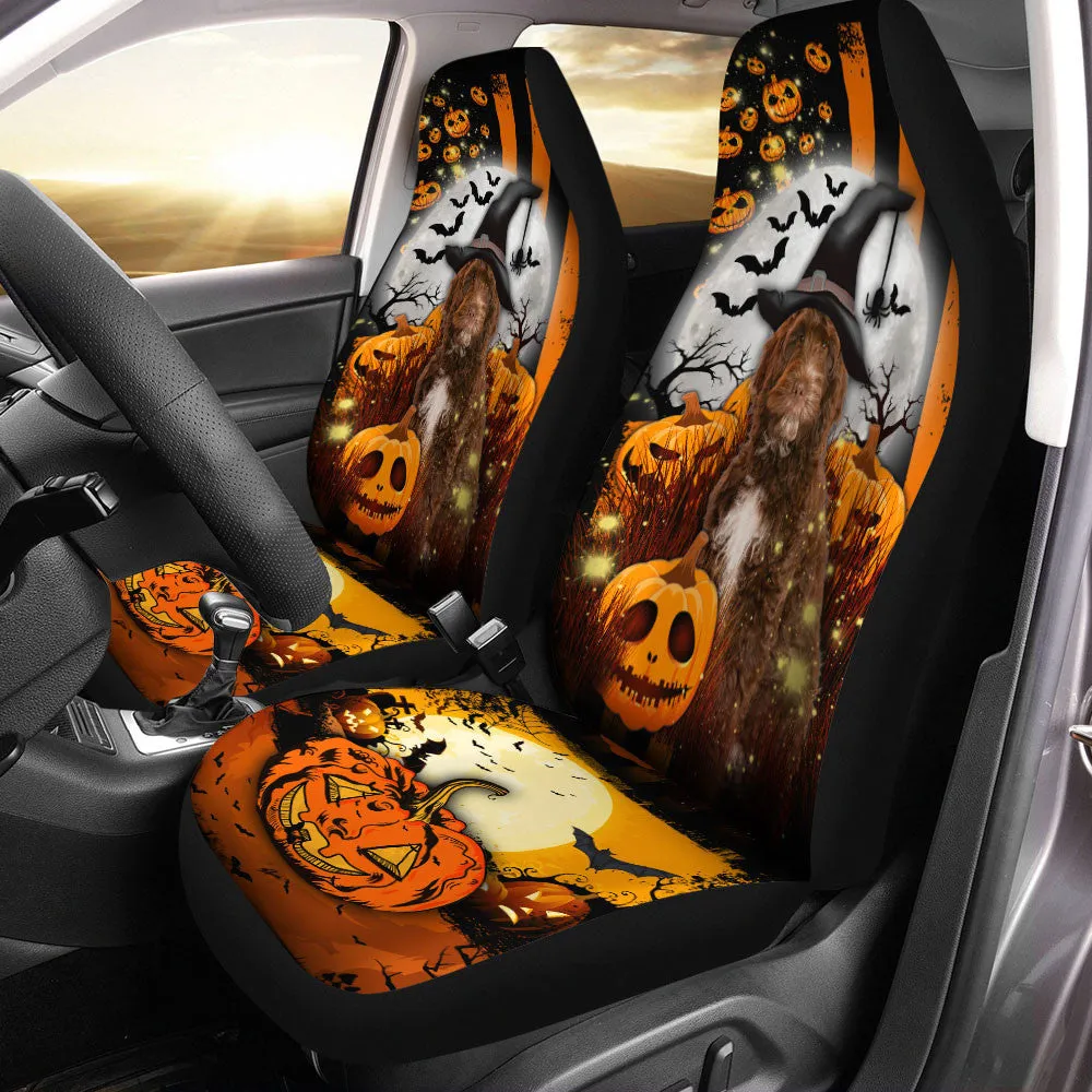 Cockapoo Halloween Pumpkin Scary Moon Car Seat Covers