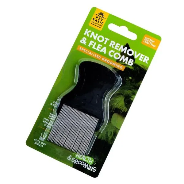 Flea & Knot Remover Pet Grooming Fine Comb - 9cm x 5cm