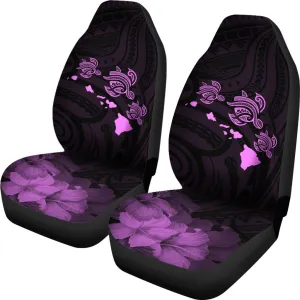 Hawaii Hibiscus Map Polynesian Ancient Pink Turtle Car Set Covers