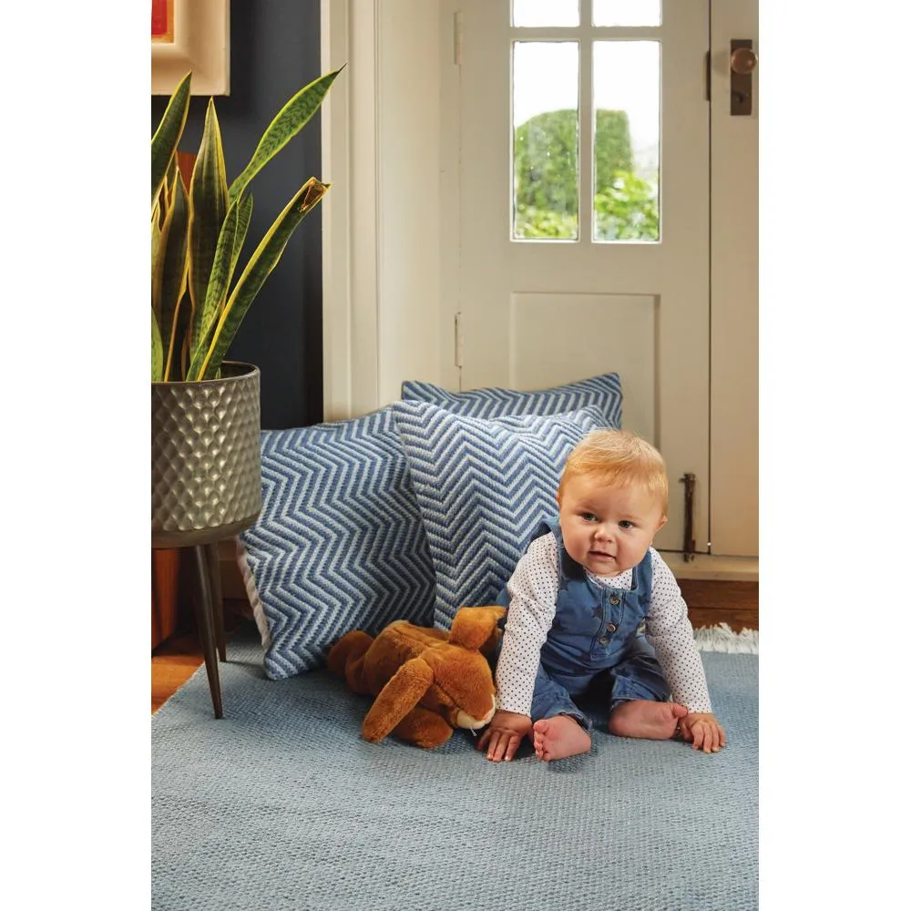 Herringbone Cushion Denim Blue
