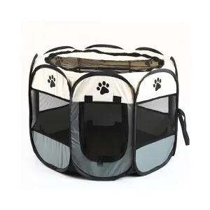 PAWS ASIA Suppliers Foldable Waterproof Oxford Breathable Mesh Dog Playpen Fence Cage Portable Pet Tent House Kennel Cat Carrier