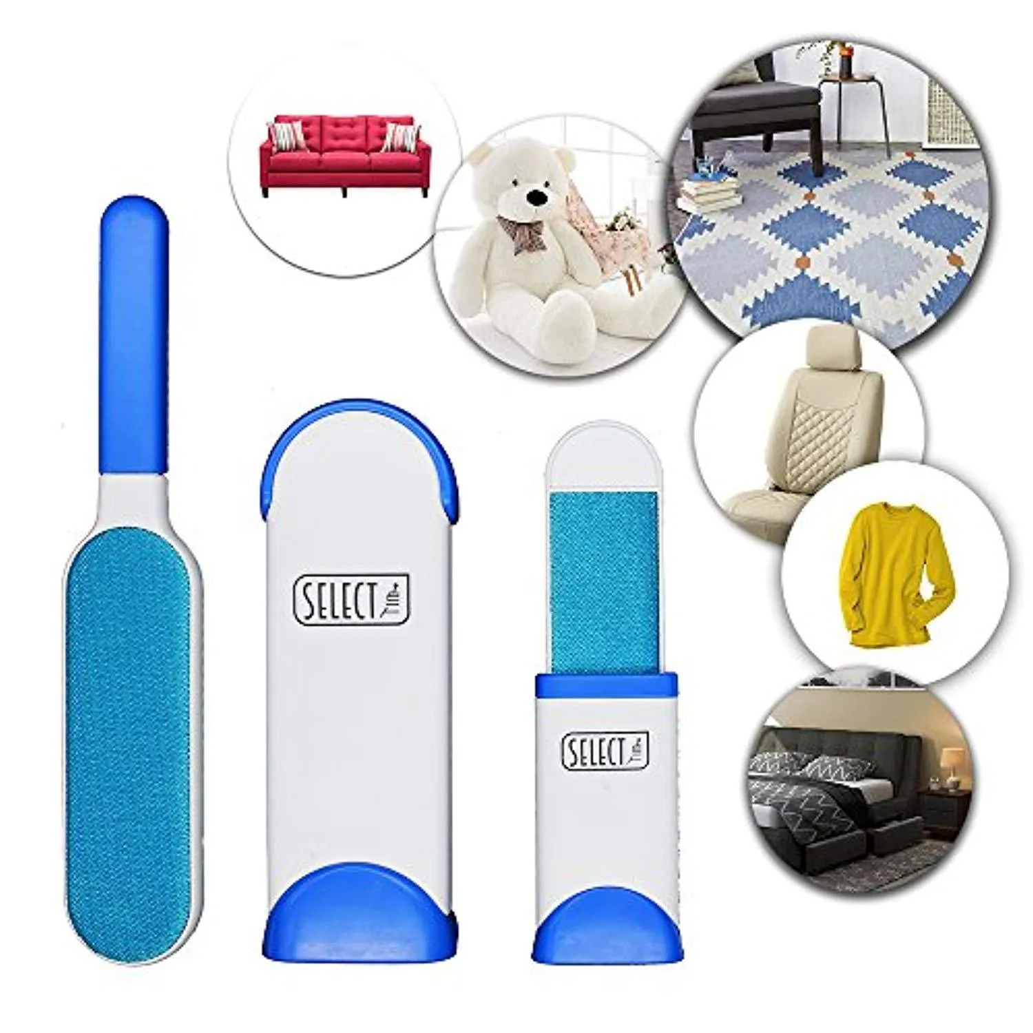 Pet Hair Remover Brush by KAALAPET | Reusable Pet Fur and Lint Remover Brush with Self-Cleaning Base   Travel-Size Dog Cat Fur & Lint Removal   Grooming Glove
