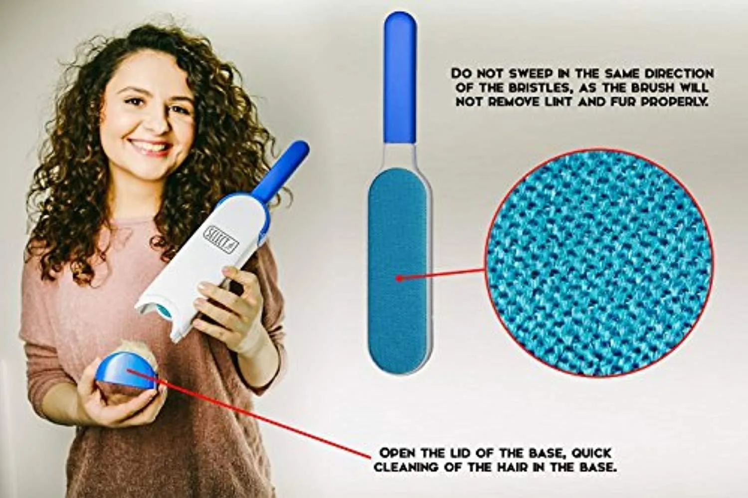Pet Hair Remover Brush by KAALAPET | Reusable Pet Fur and Lint Remover Brush with Self-Cleaning Base   Travel-Size Dog Cat Fur & Lint Removal   Grooming Glove