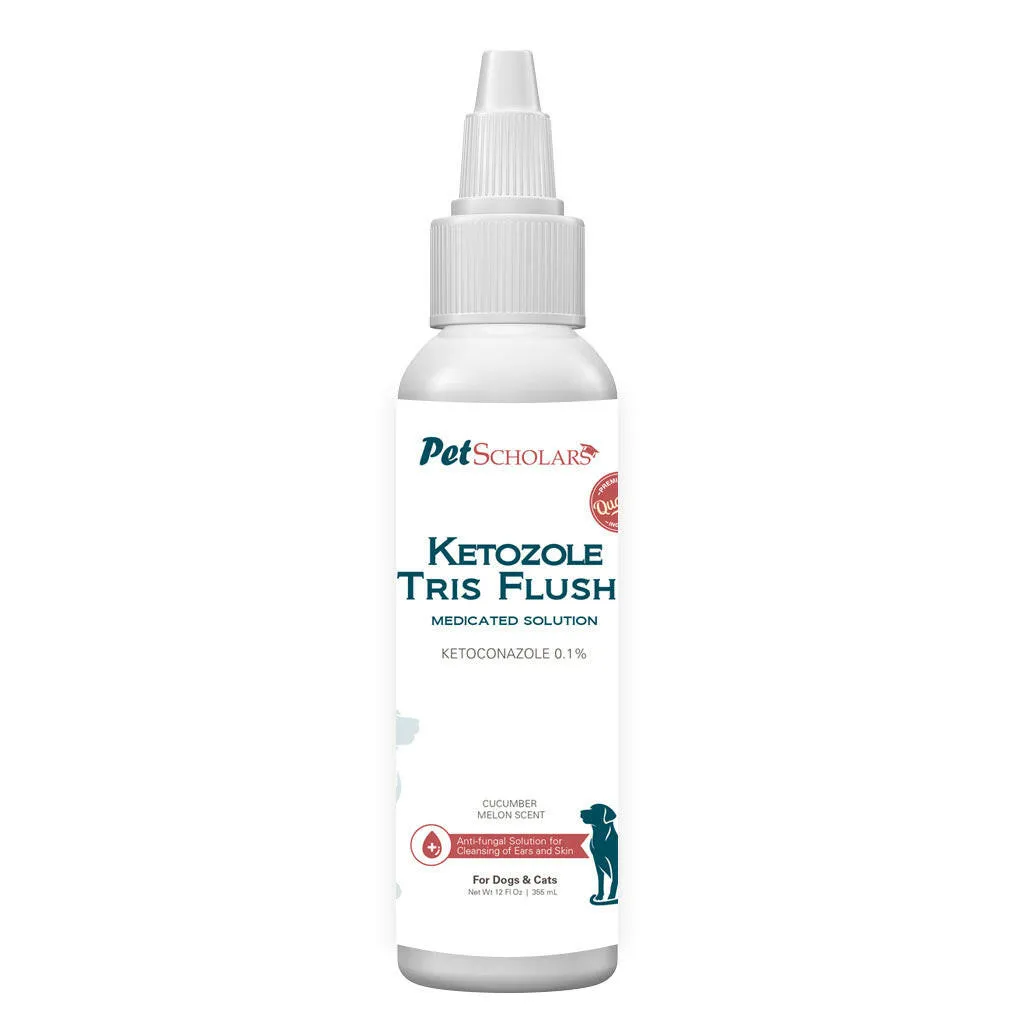 Pet Scholars Ketozole Tris Flush Anti-fungal Cleansing Solution, 12 fl oz
