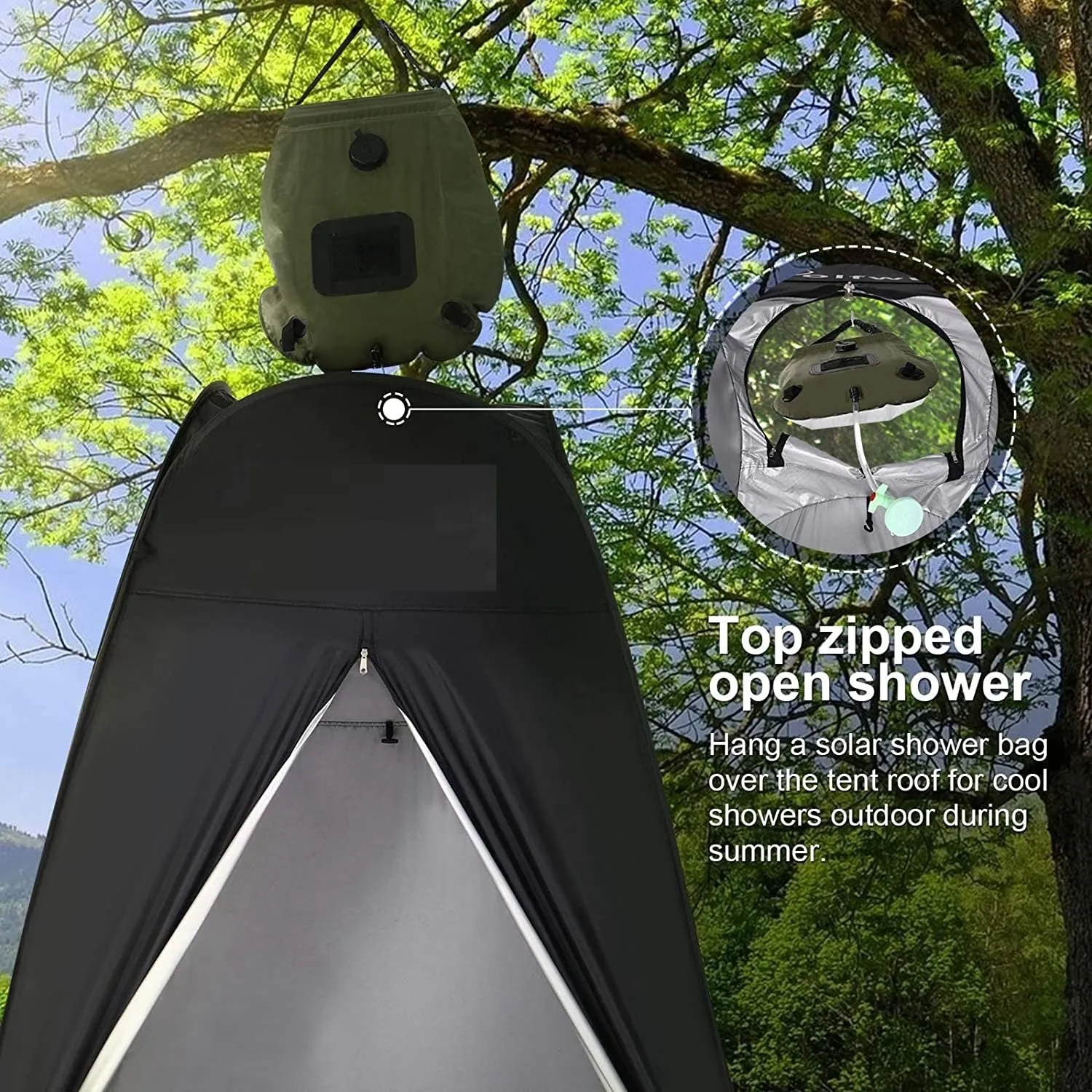 Portable Camping Shower/Toilet Tent Black