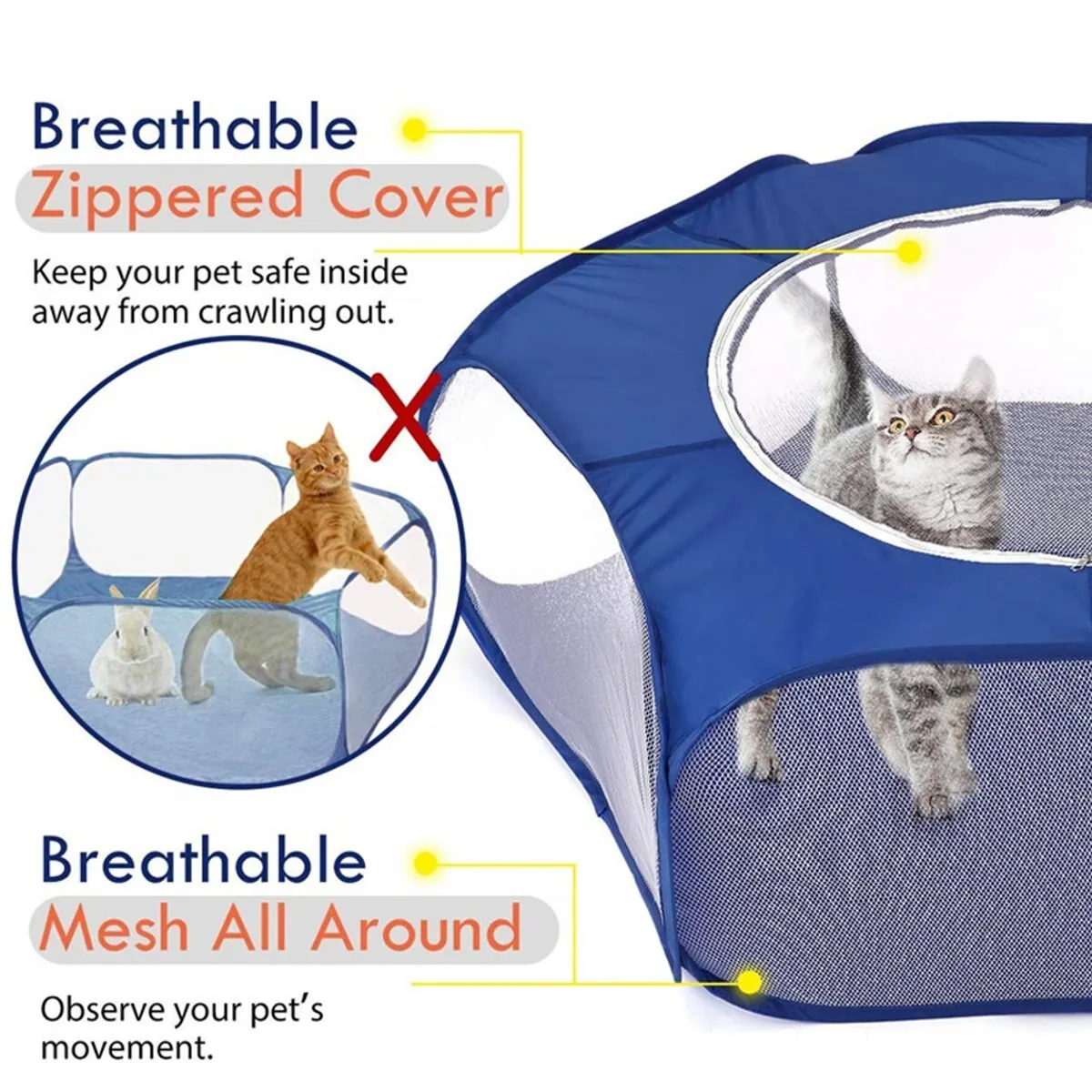 Portable Pet Tent - Waterproof Polyester Pet Fence