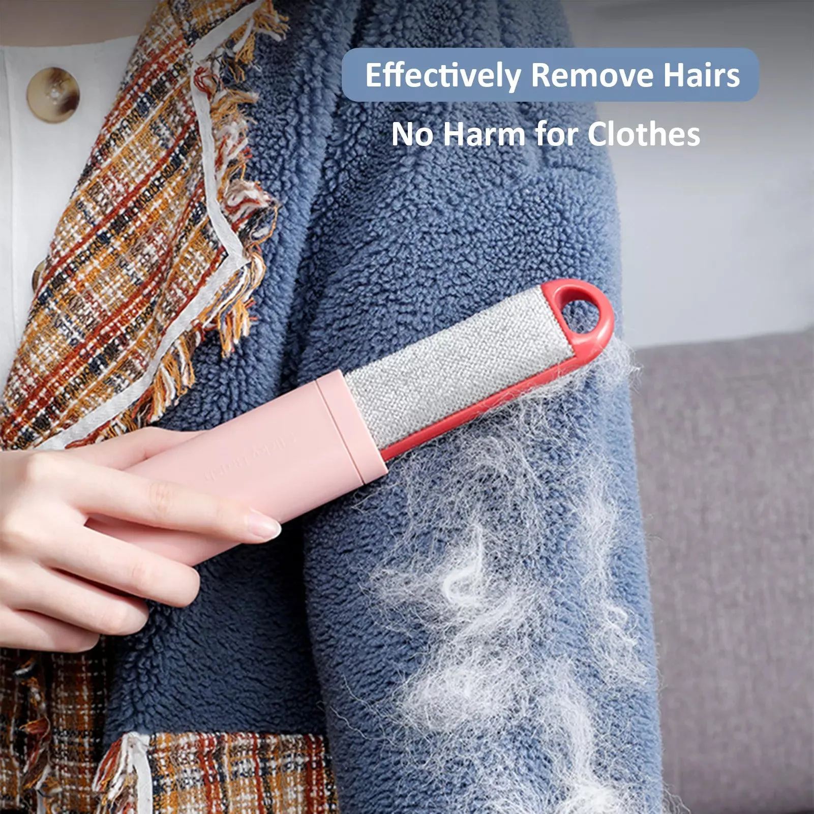 Portable Self-Cleaning Pet Hair Remover Brush-White