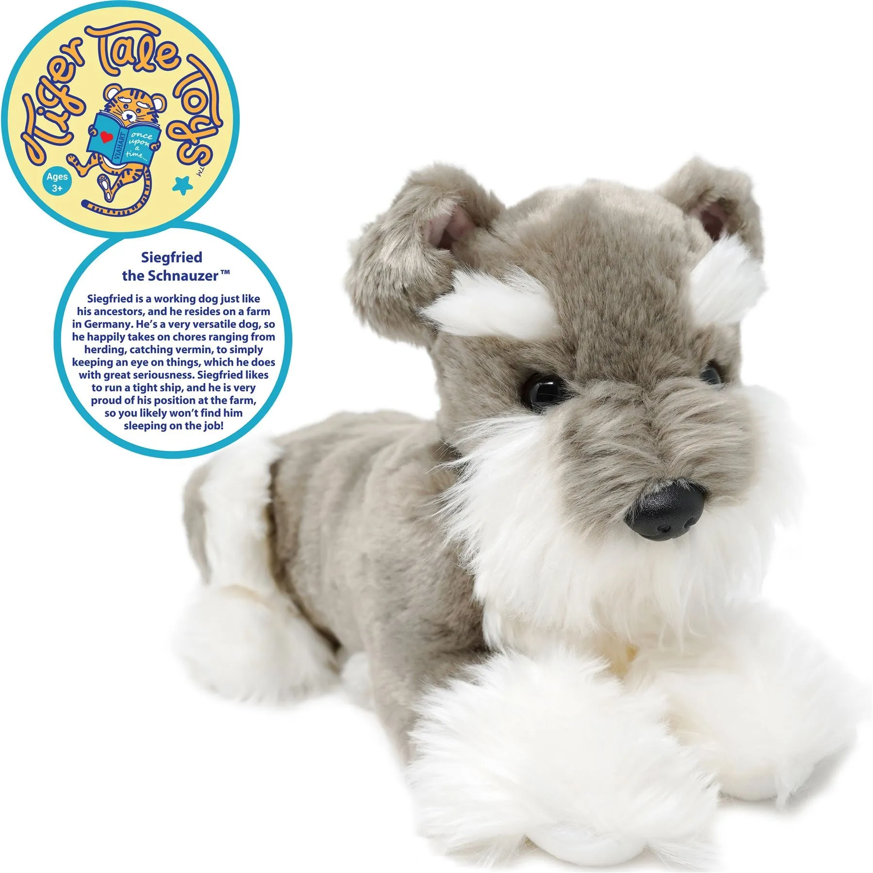 Siegfried The Schnauzer | 13 Inch Stuffed Animal Plush | By TigerHart Toys