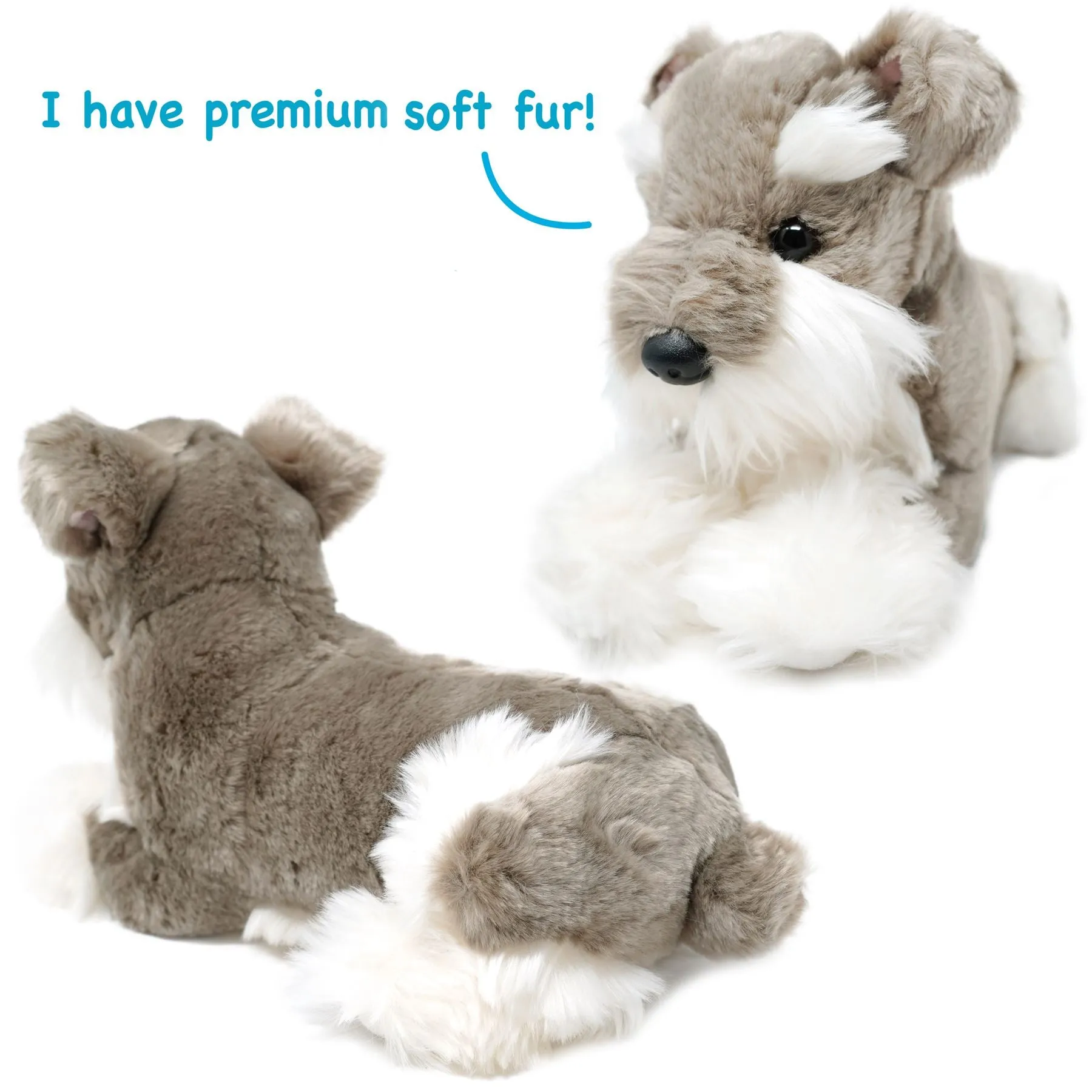 Siegfried The Schnauzer | 13 Inch Stuffed Animal Plush | By TigerHart Toys