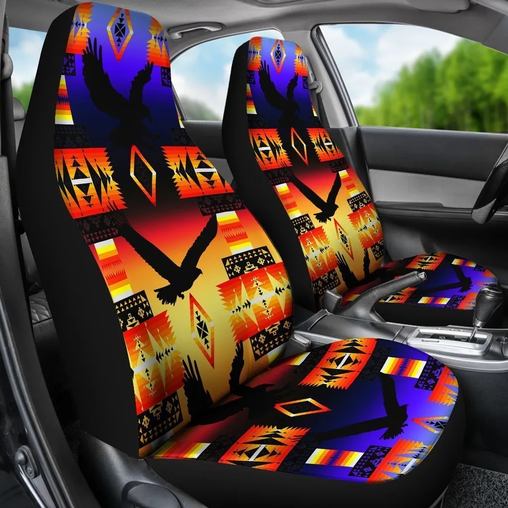 Sunset Native Eagle Universal Fit Car Seat Covers, Native Americal Front Carseat Covers