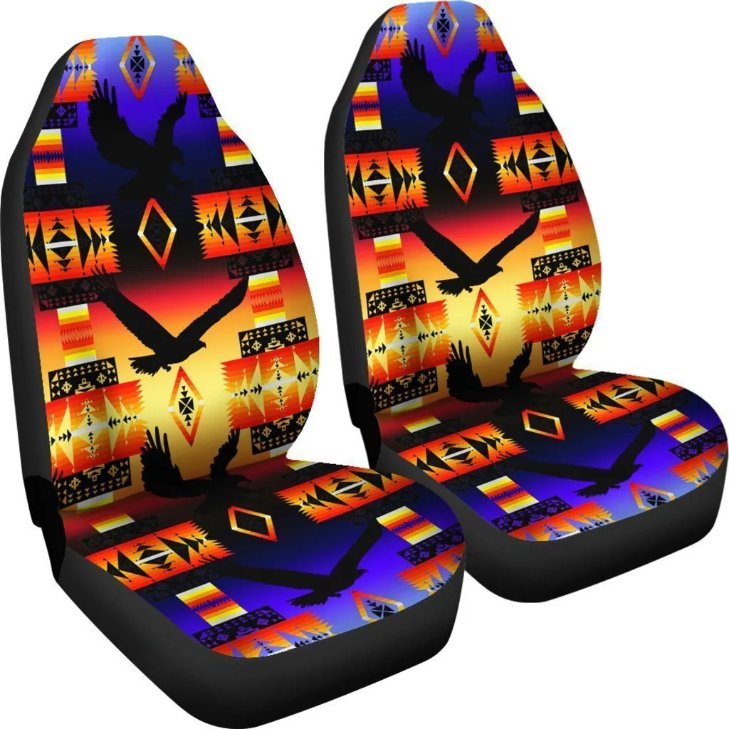 Sunset Native Eagle Universal Fit Car Seat Covers, Native Americal Front Carseat Covers