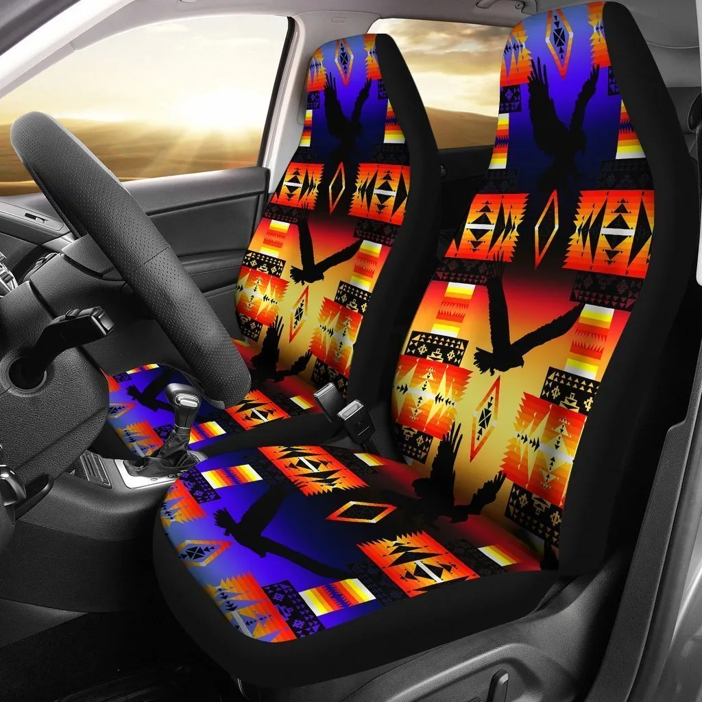 Sunset Native Eagle Universal Fit Car Seat Covers, Native Americal Front Carseat Covers