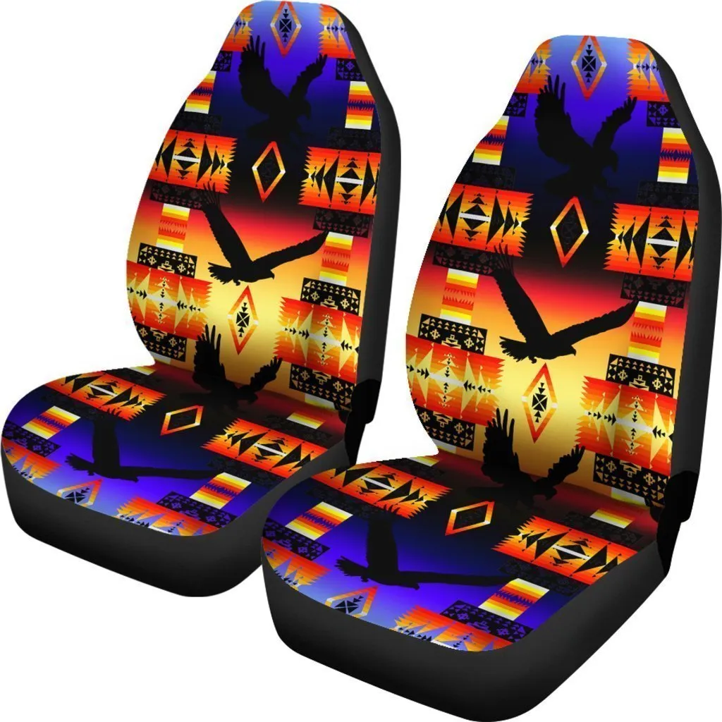 Sunset Native Eagle Universal Fit Car Seat Covers, Native Americal Front Carseat Covers
