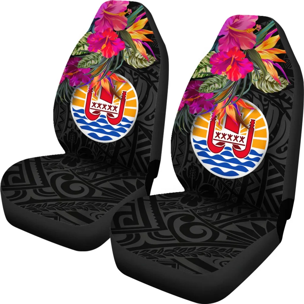 Tahiti Car Seat Covers Polynesian Hibiscus Pattern
