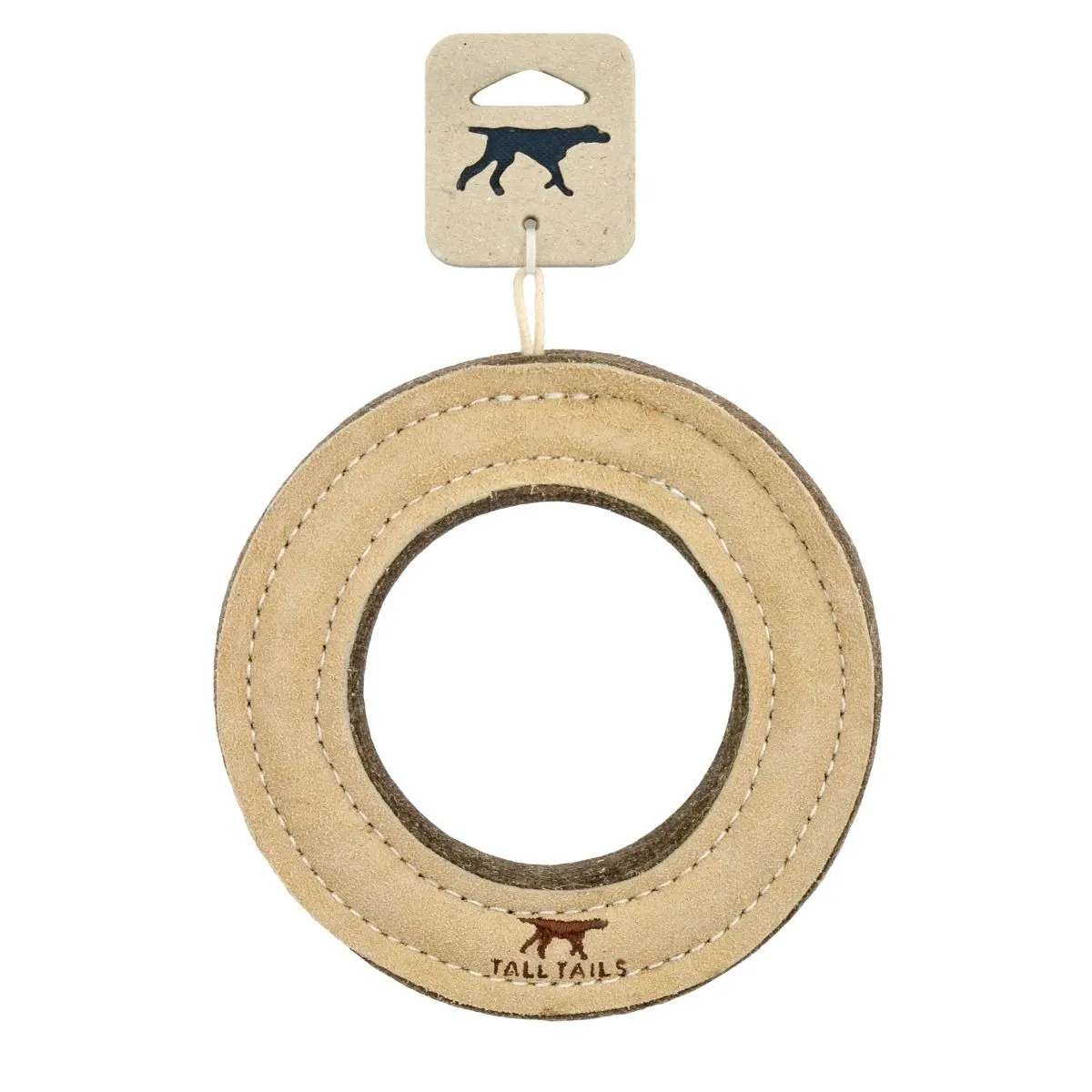 Tall Tails Dog Toy Natural Leather & Wool Ring