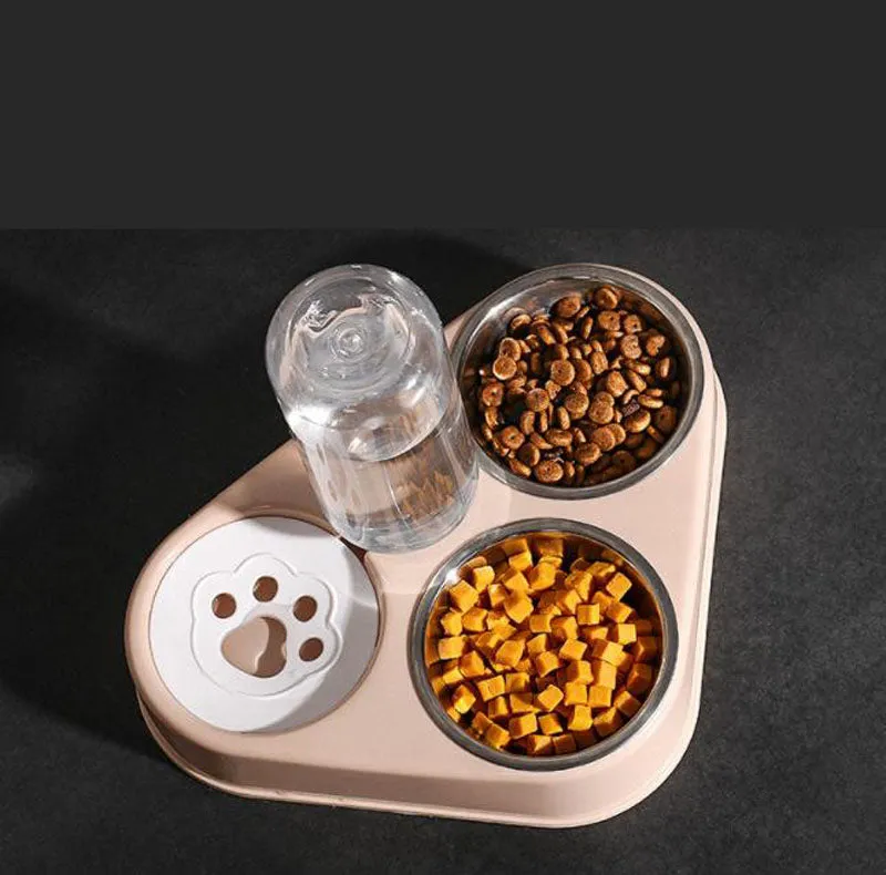 Three bowls of automatic drinking water for dogs and cats
