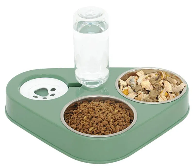 Three bowls of automatic drinking water for dogs and cats