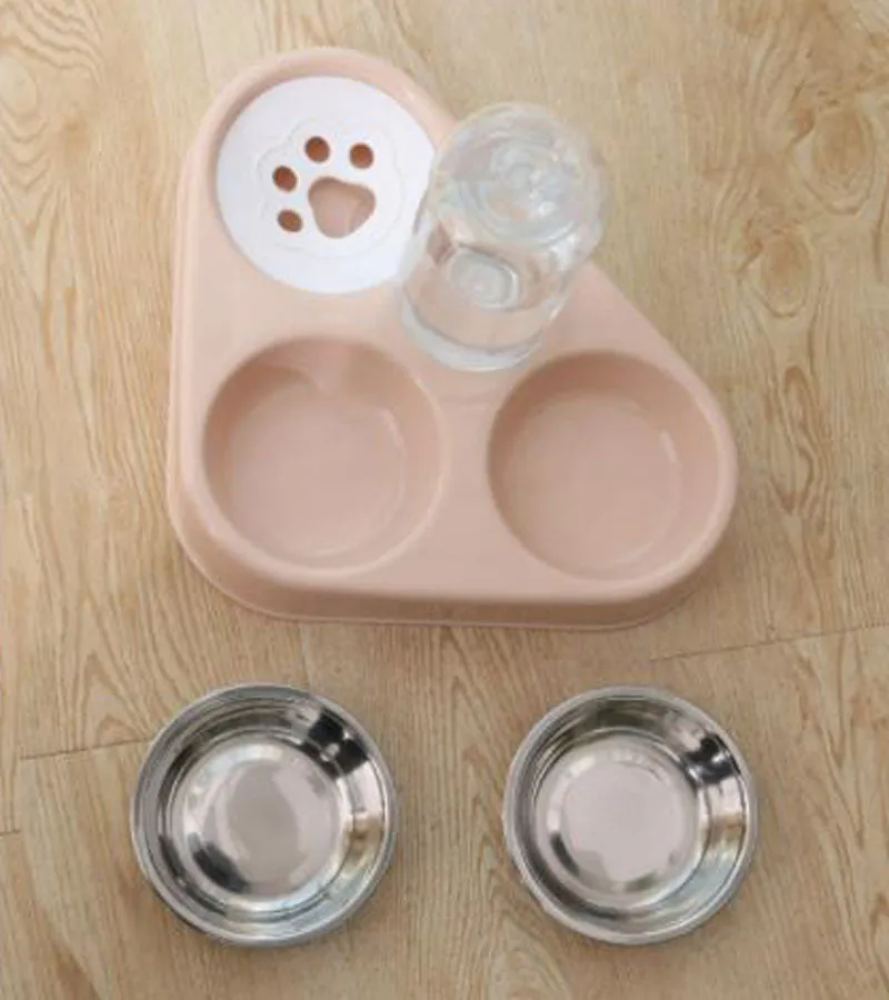 Three bowls of automatic drinking water for dogs and cats