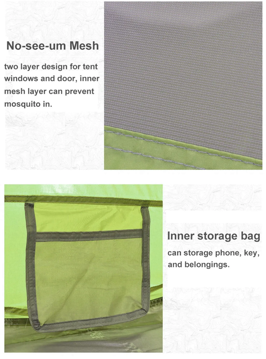 Waterproof Instant Beach Camping Tent 6 Person Pop up Tents Family Hiking Dome - green
