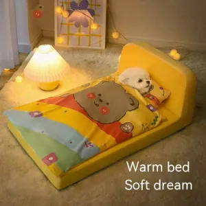 Winter Warm Cotton Pet Bed Cushion - Super Soft Cat Crate Mat, Dog Bed Mat, Washable Kennel, Removable Pad, Pet Supplies for Cat and Dog
