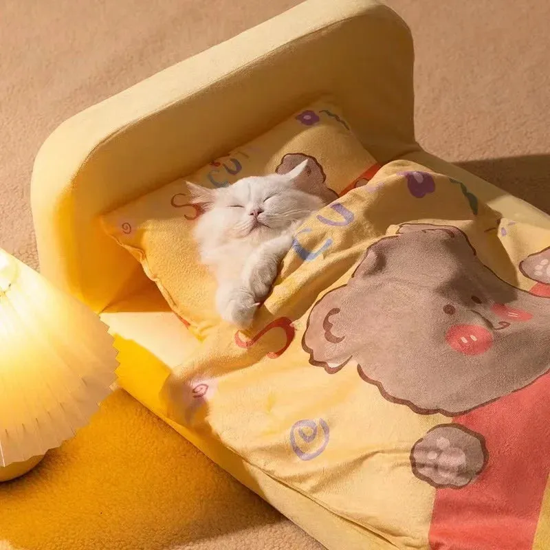Winter Warm Cotton Pet Bed Cushion - Super Soft Cat Crate Mat, Dog Bed Mat, Washable Kennel, Removable Pad, Pet Supplies for Cat and Dog